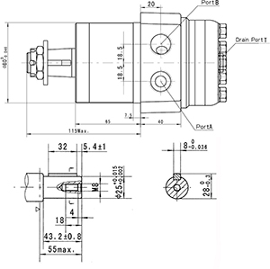 Dimensiones del motor hidráulico CPMW50CD