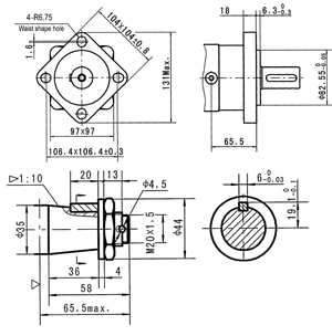 Dimensiones Motor Hidráulico CPMS100K