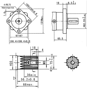 Dimensiones Motor Hidráulico CPMS250SH