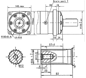 Dimensiones Motor Hidráulico CPMT630SH