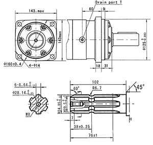 Dimensiones Motor Hidráulico CPMT630SL