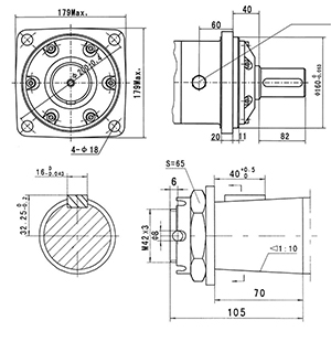 Dimensioni del Motori orbitali CPMV400K