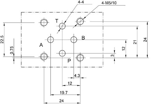 Dimensiones de la placa de conexión NG04, 3C2