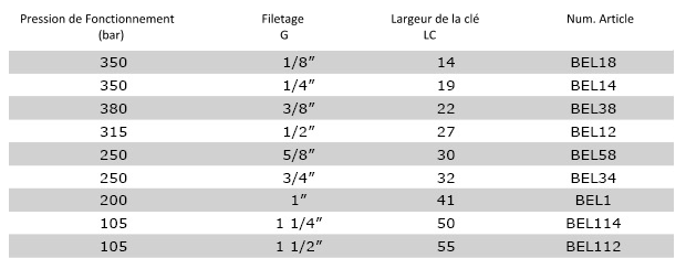 Données Techniques BEL - Raccord en L avec cône