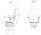 Preview: Mechanisch gefederter Nutzfahrzeugsitz HMNFZT5, Schleppersitz, Traktorsitz Harita Terra T5 mit langer Rückenlehne - Stoffbezug -
