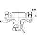 Preview: T-Stutzen, einstellbar 1/4"