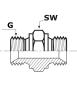 Preview: Straight union, cone end 1/4"