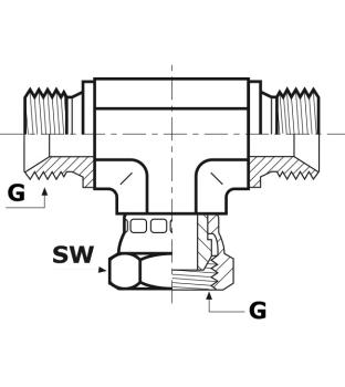 Einstellbarer T-Stutzen 1/4"