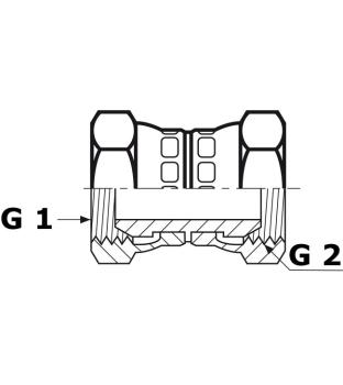 Gerade Reduzierung, einstellbar 1/4"-1/2"