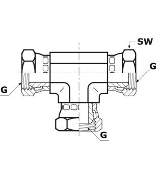 T-Stutzen, einstellbar 1/4"