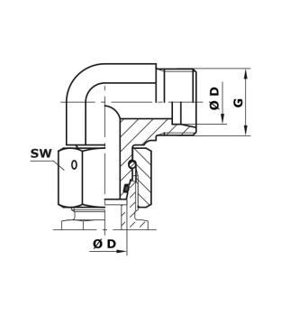 Swivel nut elbow 25S