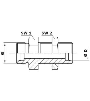 Straight bulkhead union 10L