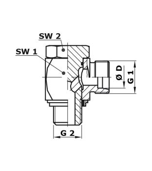 Winkel-Schwenkverschraubung metrisch 10S-M16x1,5