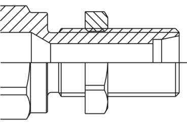 Steckkupplung, Muffe für Schnellkupplung BG 2, Schott-Außengewinde 6L, Typ HMSTK-ST2-PV5-12CELS06-06M