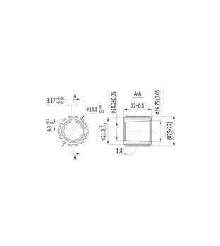 Coupling für Hydraulic Pump Gr. 2 / Gear Box / Support Bearing inside conical 1:8, 14 teeth