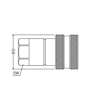 Quick Coupling, Female, Group 4, 3/4" female BSP, Type HMSTK-ST-NV12BSP16M