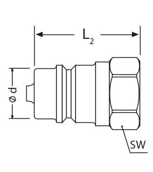 Steckkupplung, Stecker für Schnellkupplung BG 1, 1/4" Innengewinde, Typ HMSTK-ST-NV04BSP06S