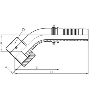 ORFS 45° - DN8 - 11/16"-16 UN