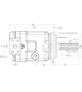 Motor hidráulico, motor de pistones axiales, eje P.T.O., 350 bar, tipo MAPB35SL