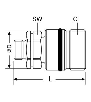 Quick Coupling, Screw Coupling, Female, Group 1, 1/4" female BSP, Type HMSTK-SK1-VV04BSP06M