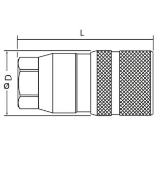 Raccord enfichable à joint plat, manchon pour raccord rapide BG 3, filetage femelle 1/2", type HMSTK-ST-FF08BSP12M