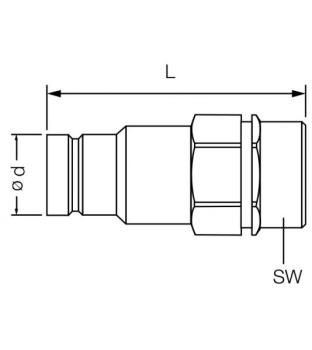 Bouchon d'accouplement à joint plat, bouchon pour raccord rapide BG 1, filetage femelle 1/4", type HMSTK-ST-FF04BSP06S