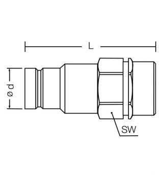 Raccord enfichable à joint plat, bouchon pour raccord rapide BG 2, filetage femelle 3/8", type HMSTK-VC-FF-IG3/8-10S