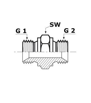 Straight reducer union, cone end 1/8"-1/2"