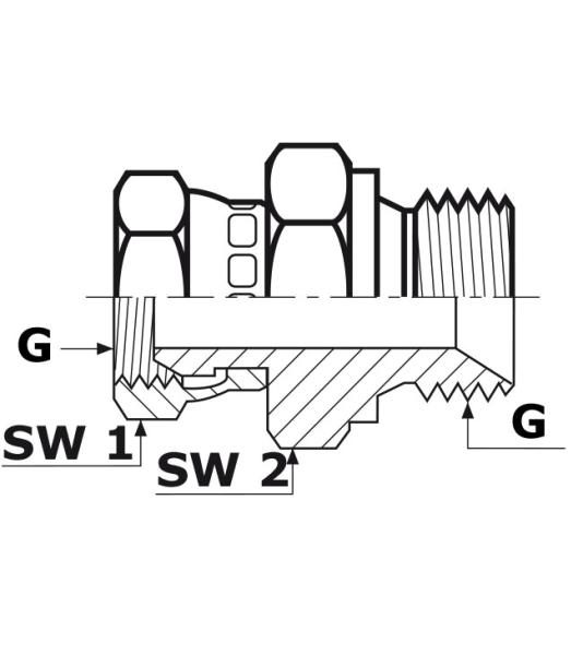 Gerader Adapter, einstellbar 1/8"