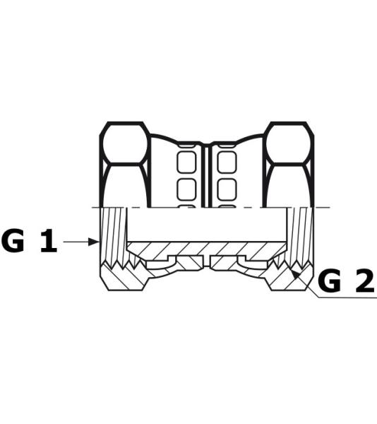 Gerade Reduzierung, einstellbar 1/4"-1/2"