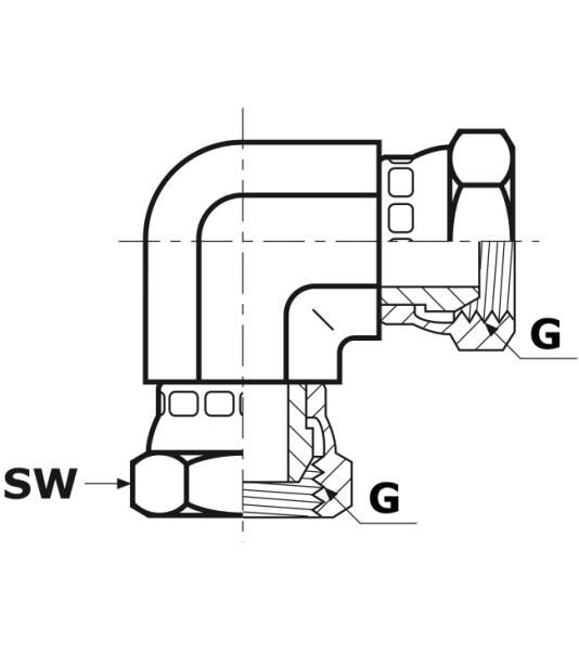 Winkelstutzen, einstellbar 3/8"