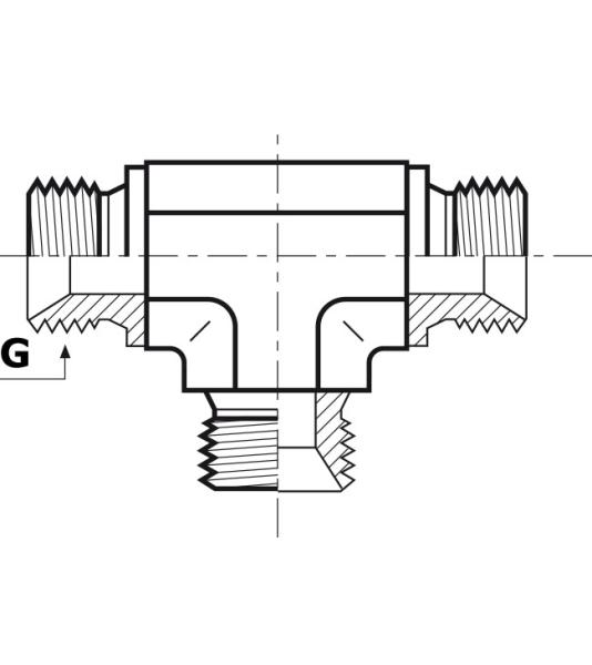 Tee union, cone end 1/4"