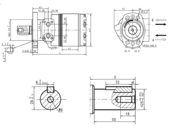 Motor hidráulico CMERF6B200C25