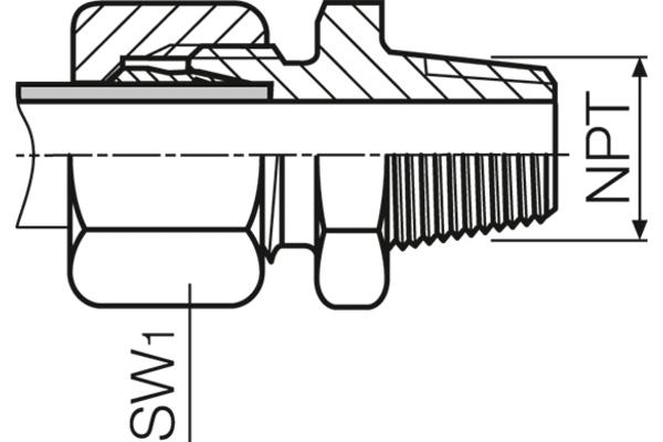 Straight screw-in connector inch DGER12L-1/2 " NPT