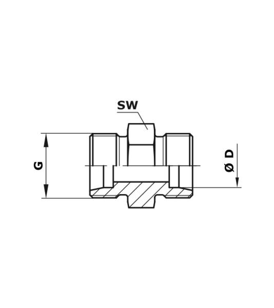 Straight union 15L