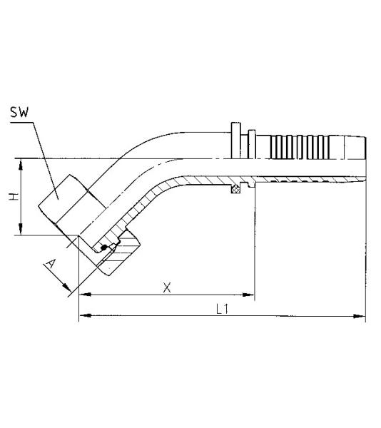 DKOL45° - DN6 - 8L - M14x1,5