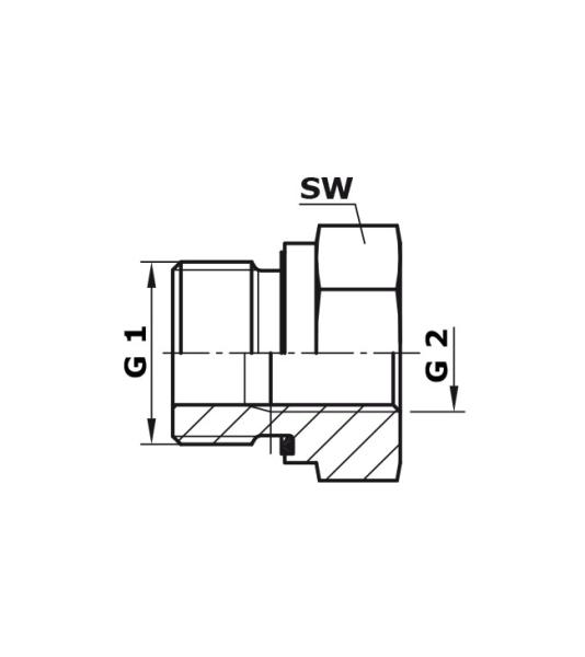 Einschraubgewindereduzierung 1/2"-1 1/4"