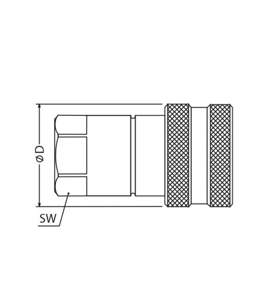 Steckkupplung, Muffe für Schnellkupplung B6 4, 1" Innengewinde, Typ HMSTK-ST-NV16BSP20M