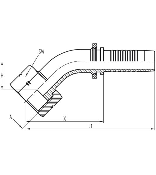 ORFS 45° - DN6 - 11/16"-16 UN