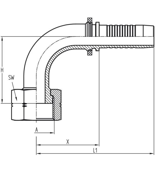 ORFS 90° - DN6 - 9/16"-18 UNF