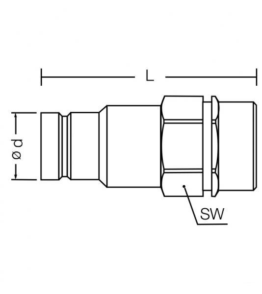 Raccord enfichable à joint plat, bouchon pour raccord rapide BG 2, filetage femelle 3/8", type HMSTK-VC-FF-IG3/8-10S